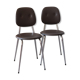 2 chairs 70s in chocolate skaï and chrome metal