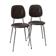 2 chairs 70s in chocolate skaï and chrome metal