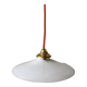 Hanging lamp in opaline smooth orange thread early twentieth century