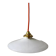 Hanging lamp in opaline smooth orange thread early twentieth century