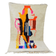 Abstract colored berber carpet 257 x 133 cm