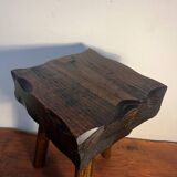 Tabouret bois Brutaliste tripode