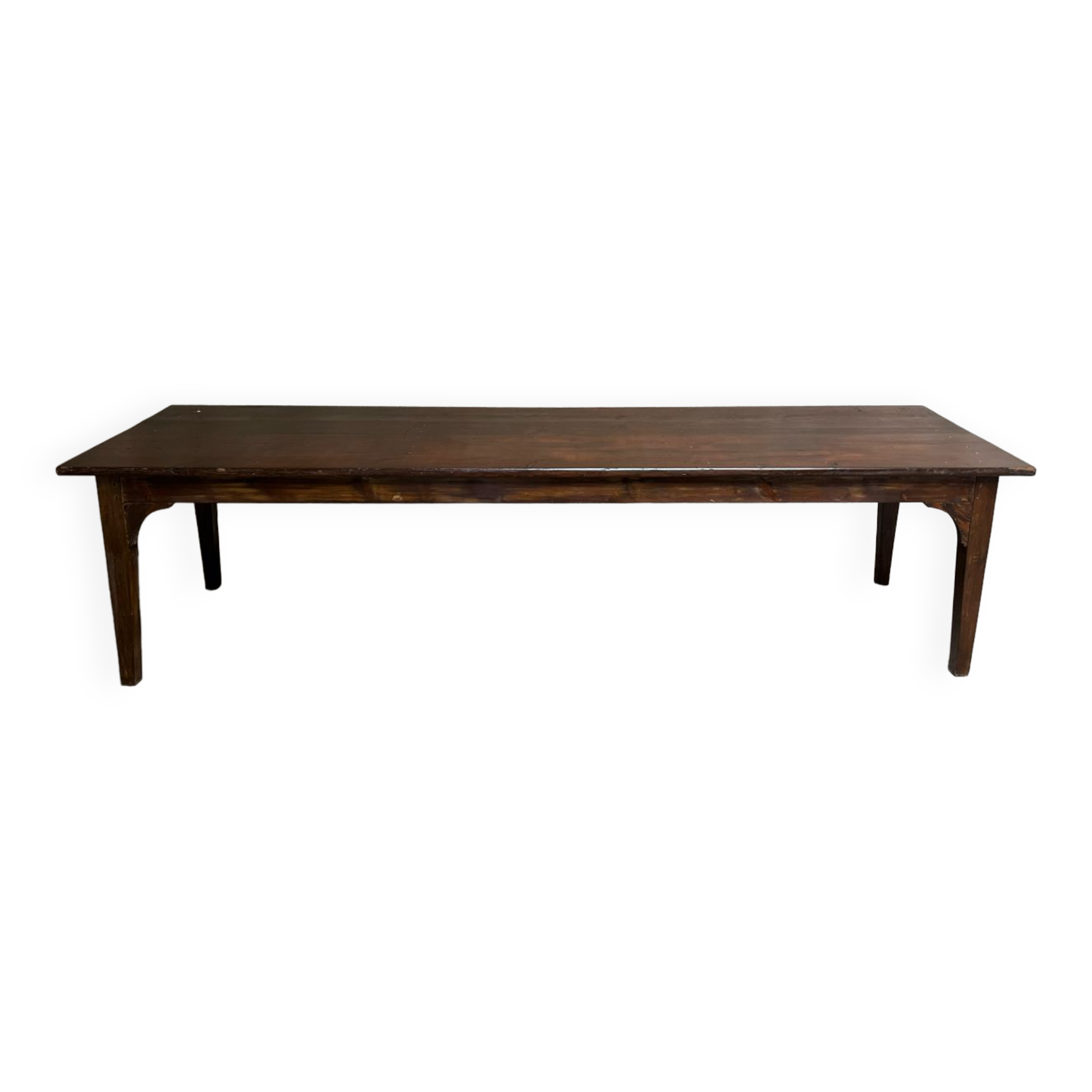 Old 3m fir farm table late 19th early 20th