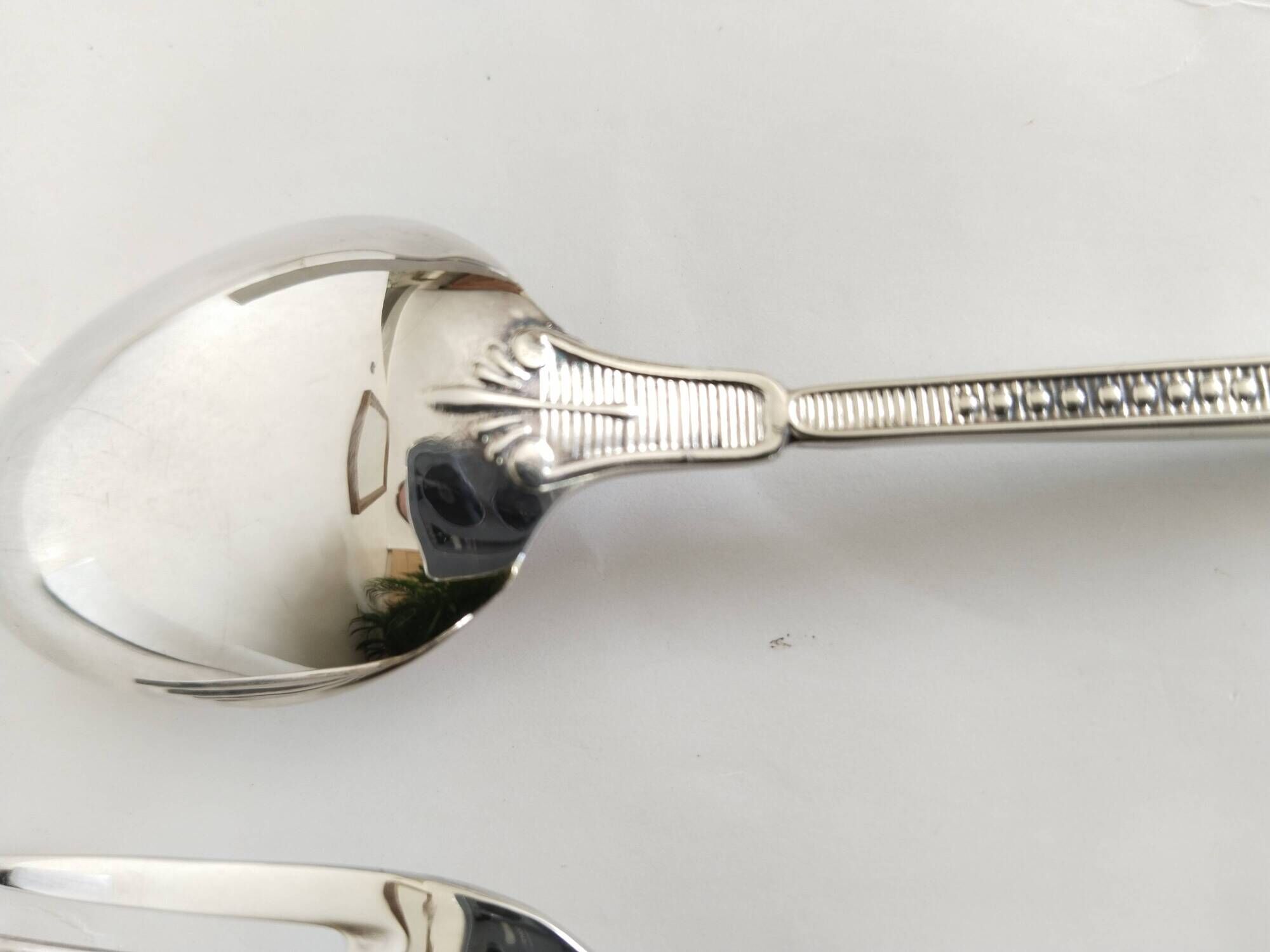 Children's silver cutlery, 1 fork and 1 spoon Saint Médard