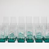 Set of 24 Luigi Bormioli Postmodern Light & Music Monet glasses, Italy, 1980s.