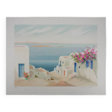 Janick lederle: on the greek island, original signed lithograph