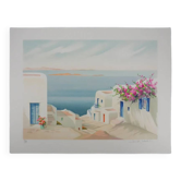 Janick lederle: on the greek island, original signed lithograph