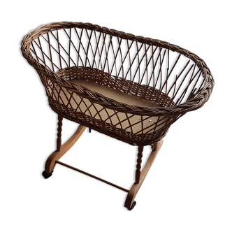 Rattan doll cradle