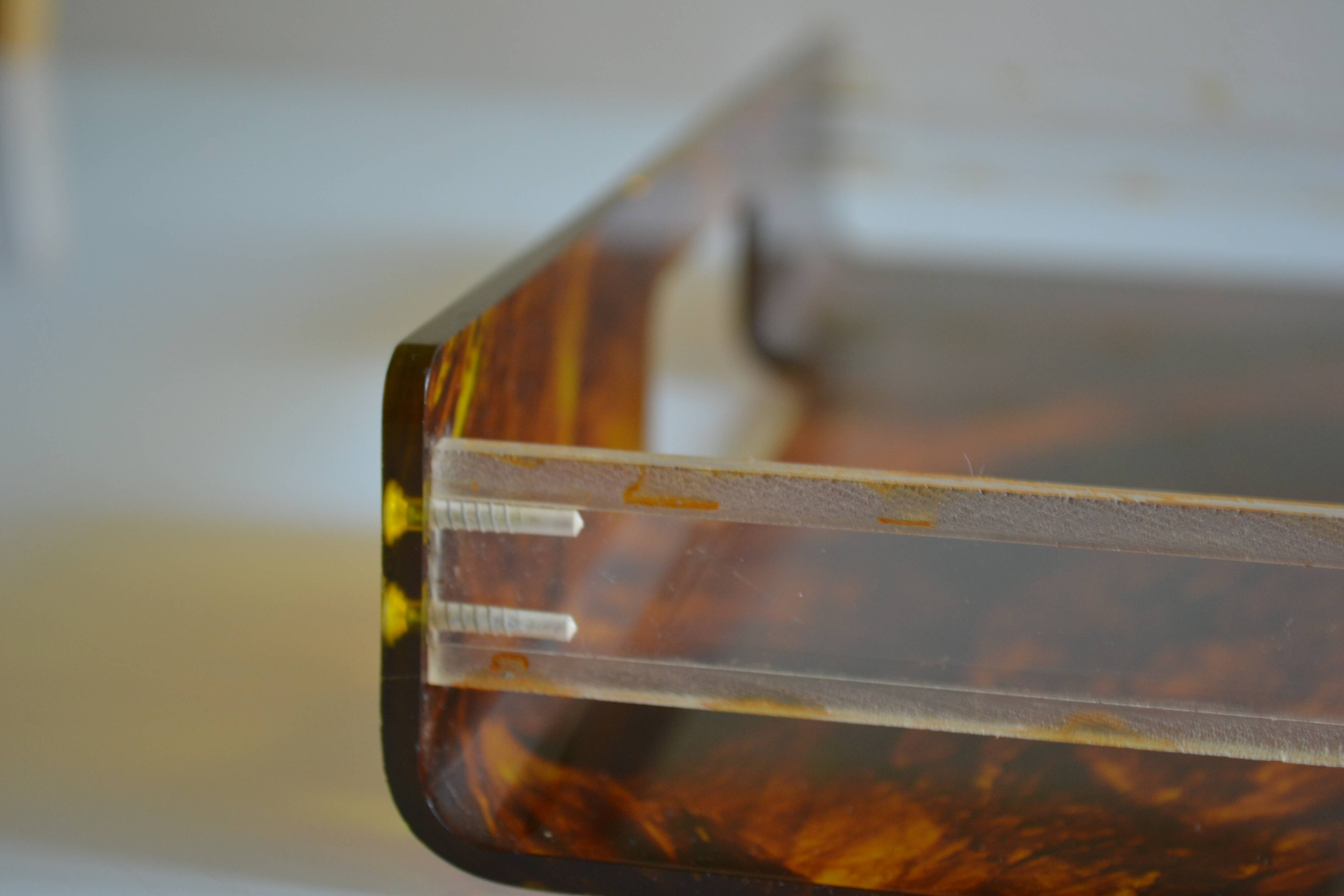 Acrylic plateau with tortoiseshell pattern Jansen Mercier Willy Rizzo