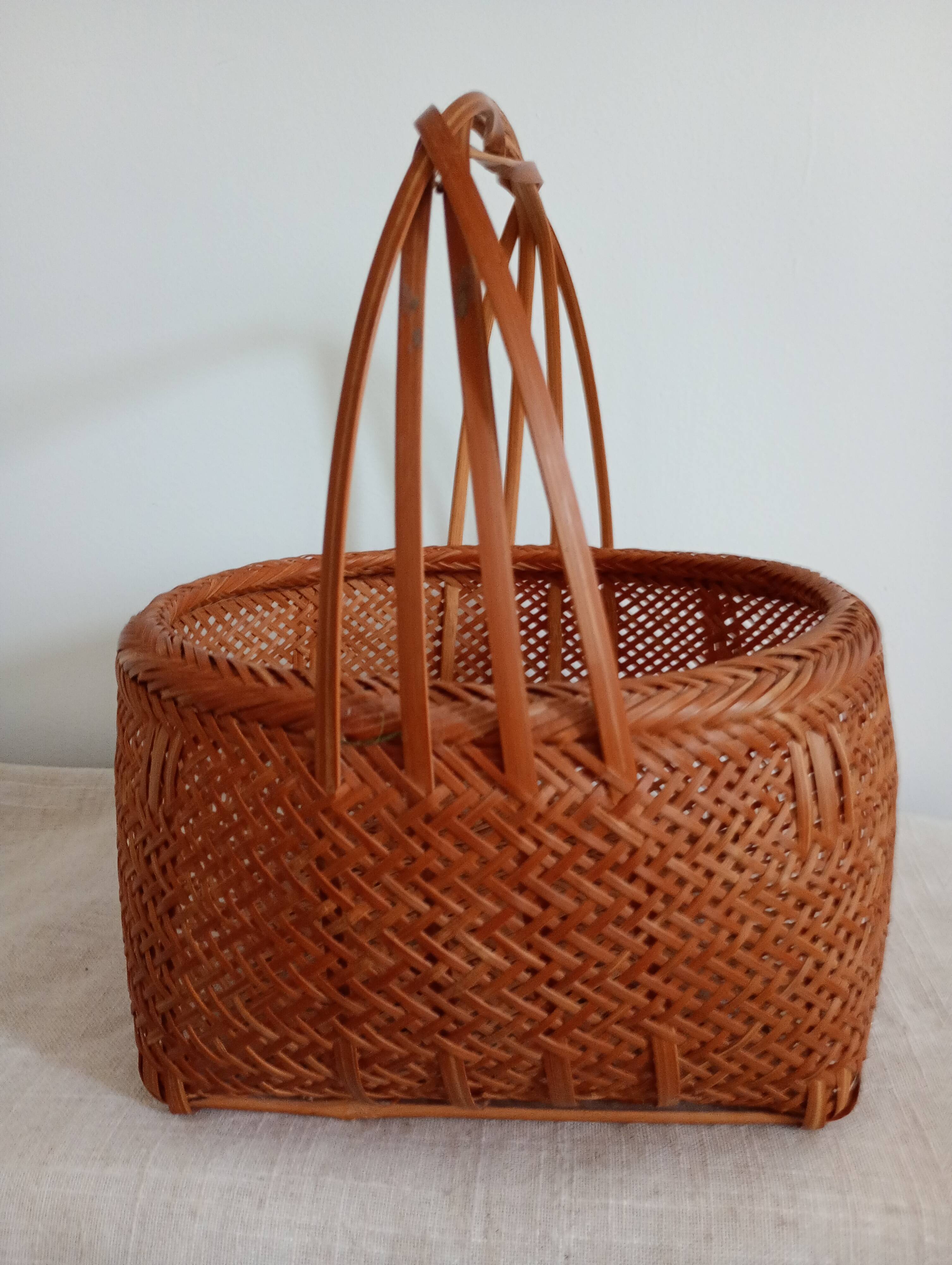 Asian woven bamboo basket