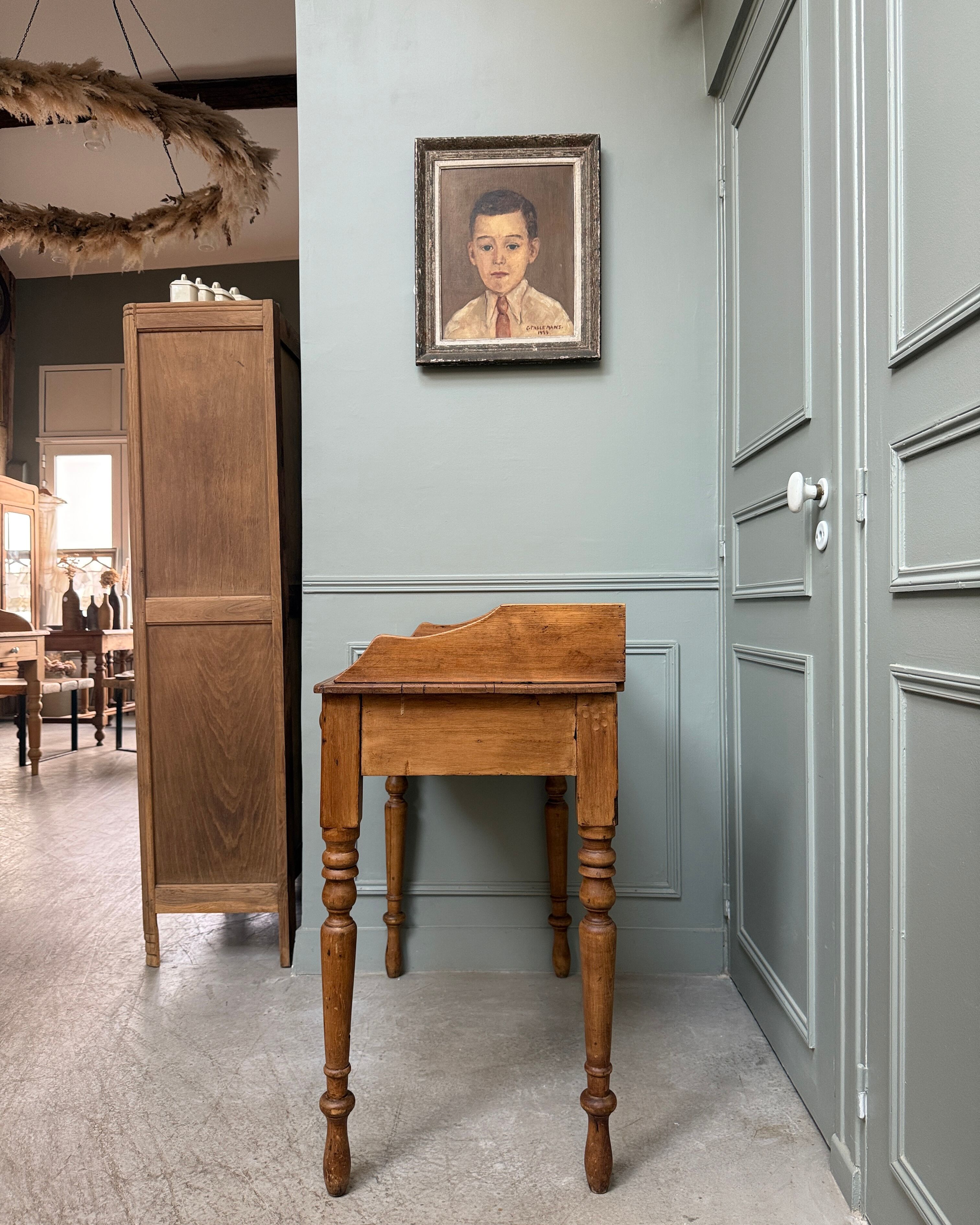 Bureau anglais, console en pin