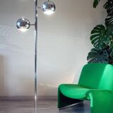 Space age eye ball floor lamp, chrome steel