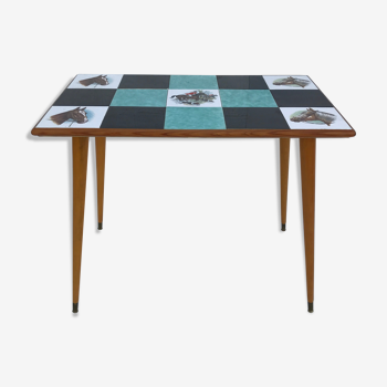 Table basse d'appoint plateau mosaïque années 50