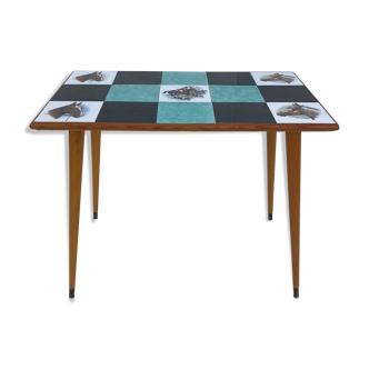 Table basse d'appoint plateau mosaïque années 50