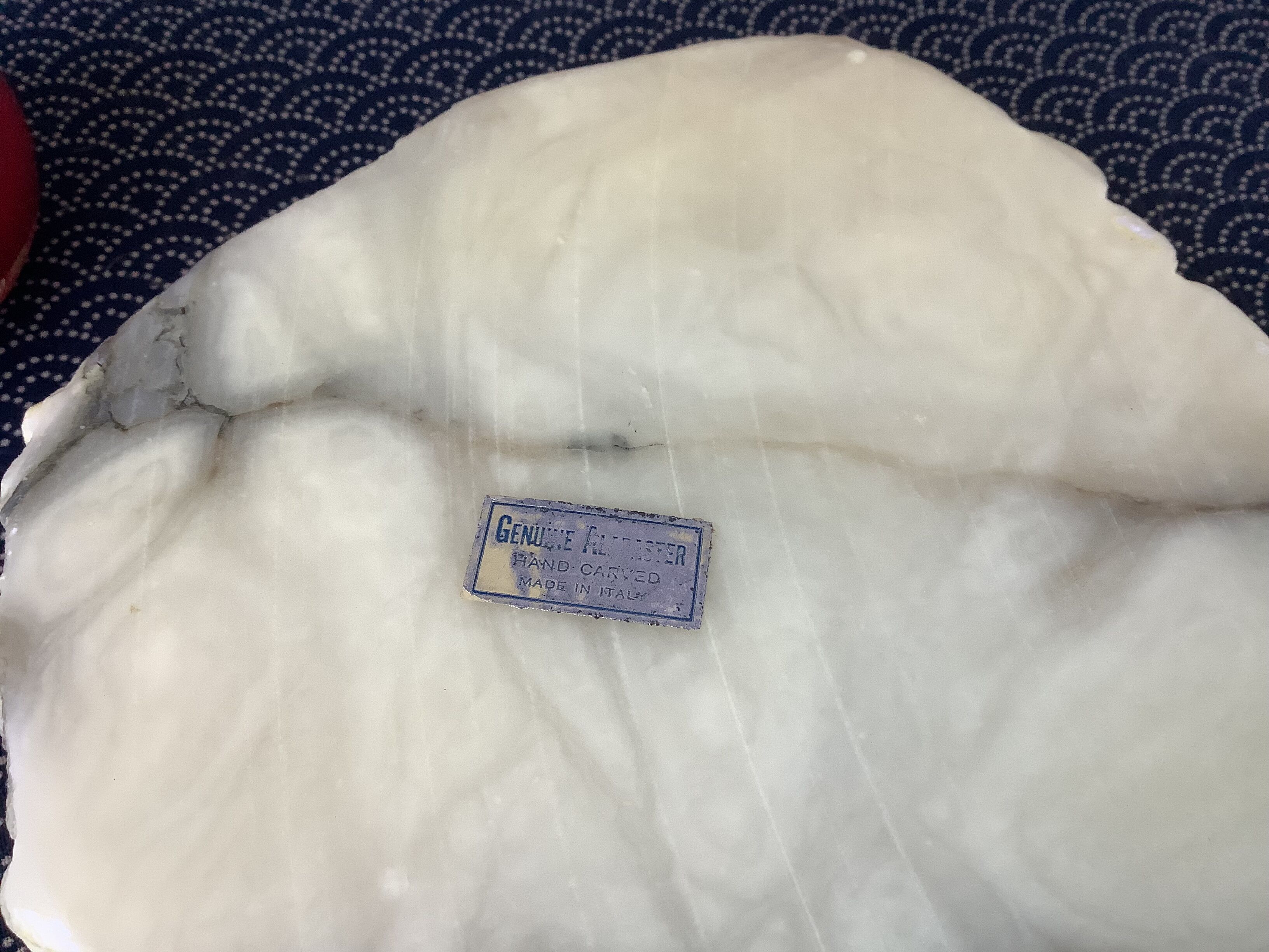 Brutalist alabaster ashtray Alabaster Italy - Romano Bianchi