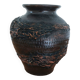 Black varnished terracotta pot