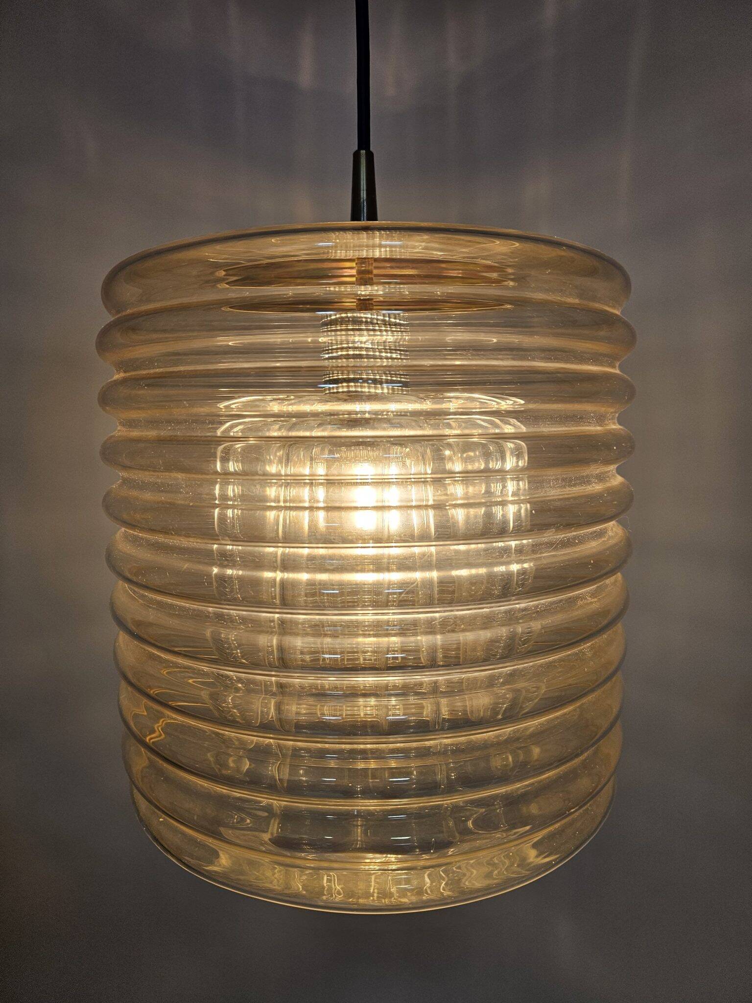 Pendant glass lamp by Peill & Putzler 1970s
