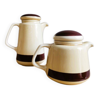 Théière et cafetière portugaises en céramique par Sado International, 1960s