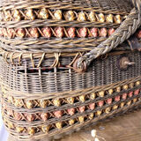 Braided wicker shopping basket