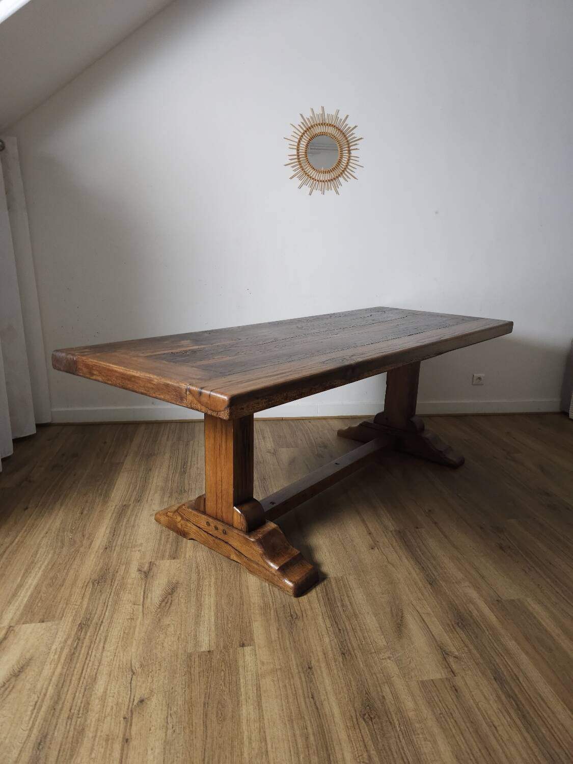 Authentic solid wood monastery table