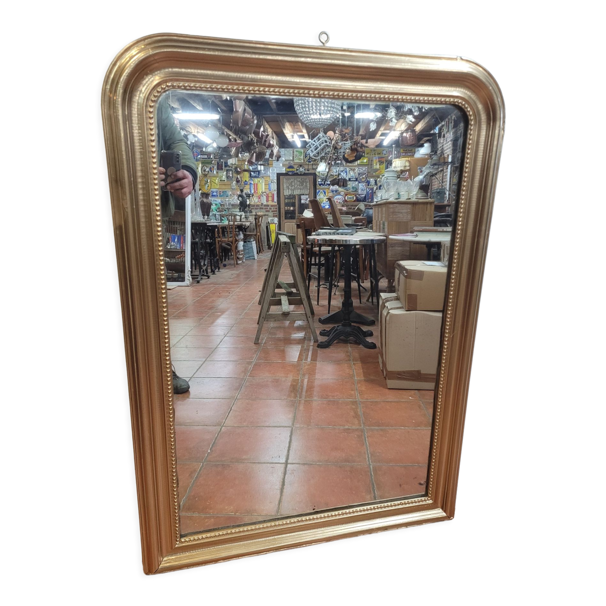 Old mirror Louis Philippe gilded mirror with mercury 124×88cms