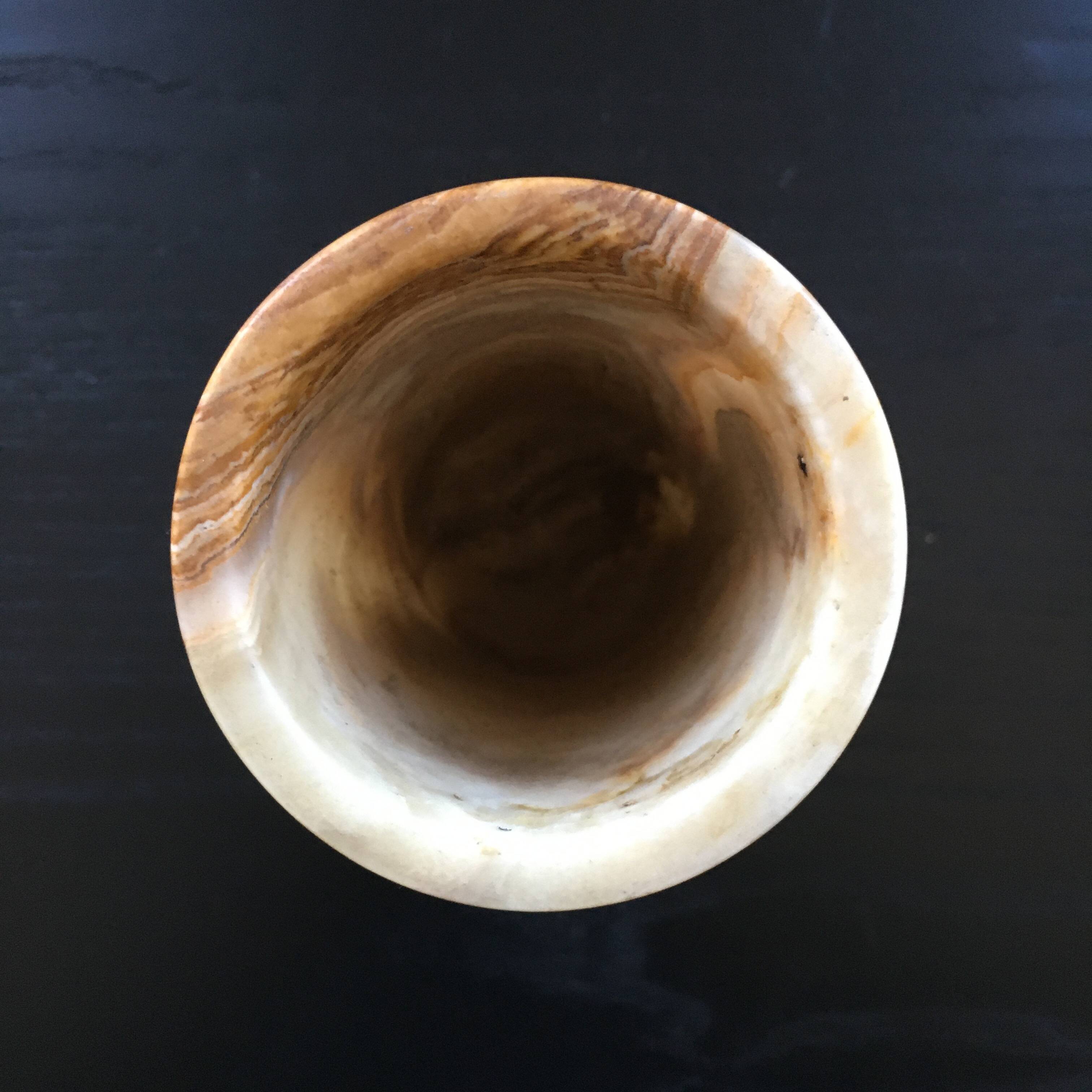 Onyx scroll vase