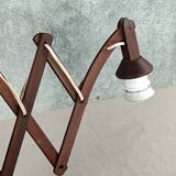 Scandinavian teak accordion lamp 1960