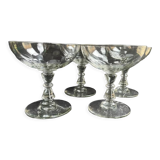 4 coupes à champagne ½ cristal taillé - portieux service alsacien