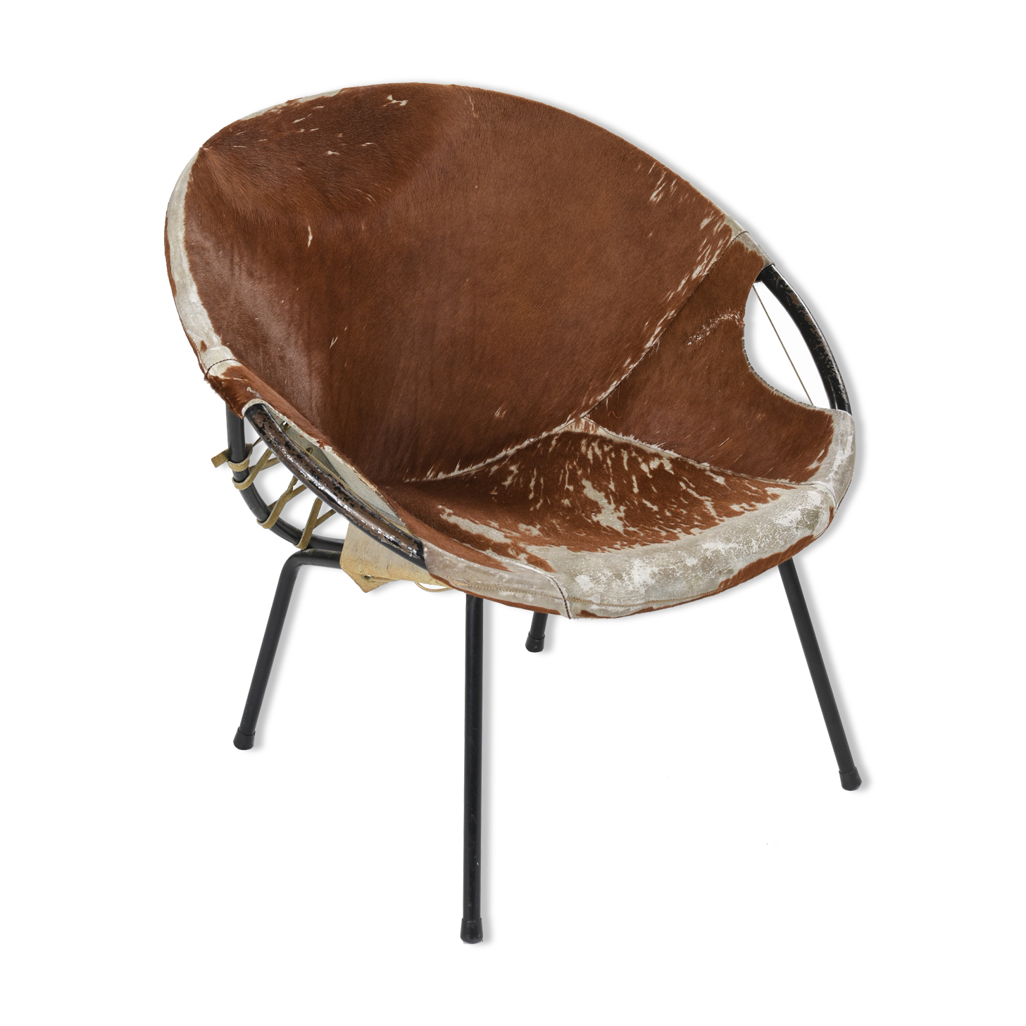 Cowhide armchair, circa 1960