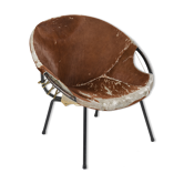 Fauteuil en peau de vache, circa 1960