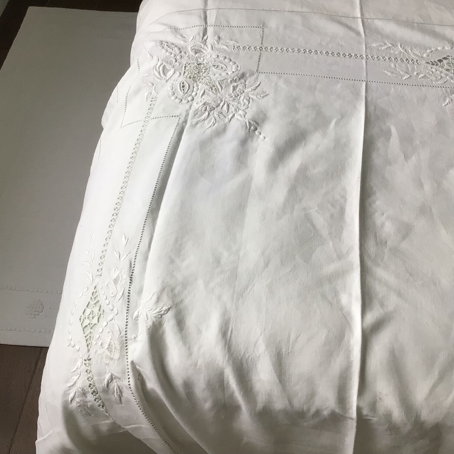 Antique embroidered sheet
