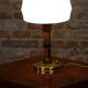 Mid-Century Table Lamp in Walnut, Brass and Glass, Czech, 1960s