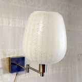 Wall lamp - reading light in chromed metal and opaline globe - 20th century