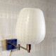 Wall lamp - reading light in chromed metal and opaline globe - 20th century