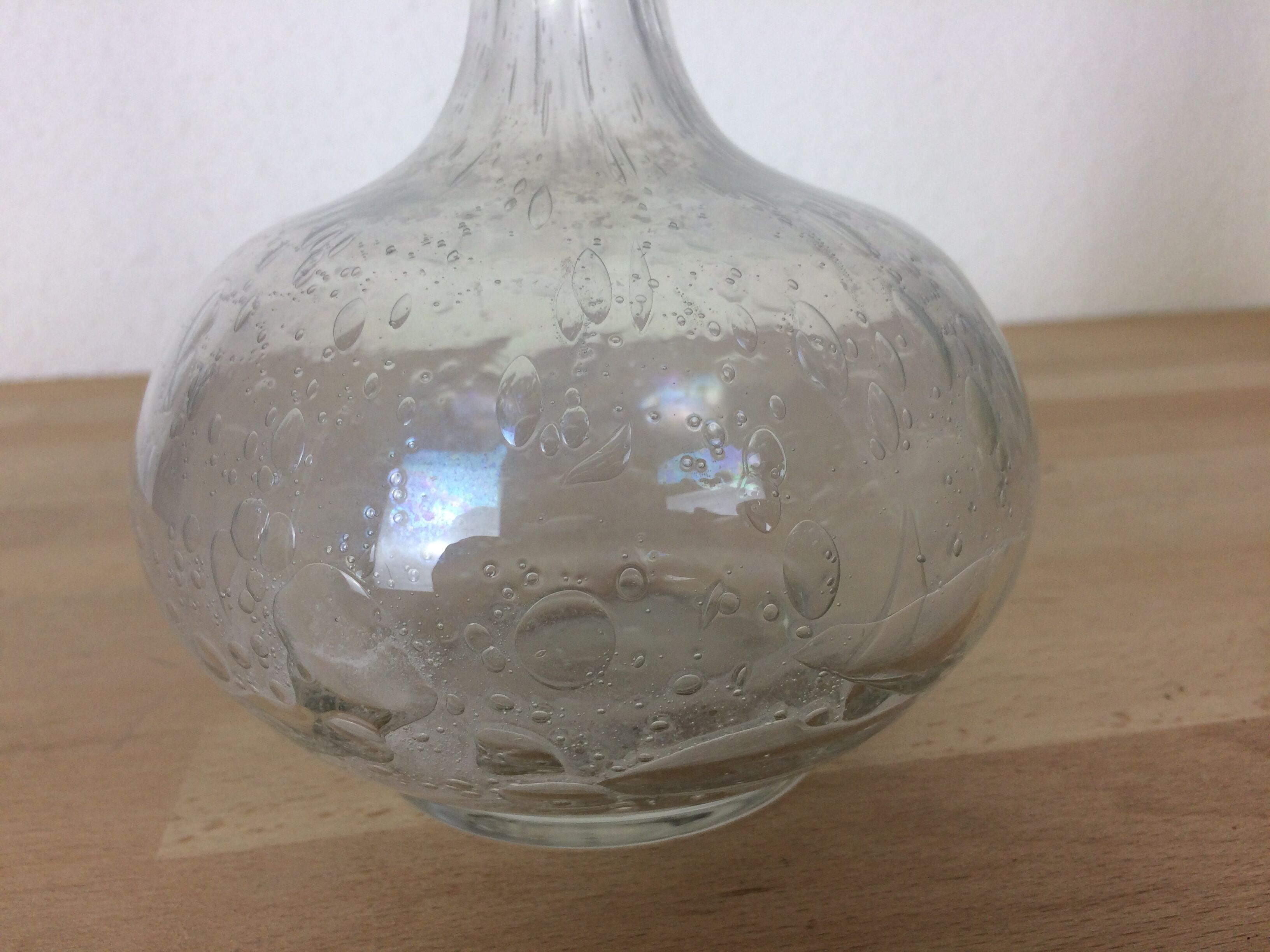 Bubbled glass ball vase, soliflore