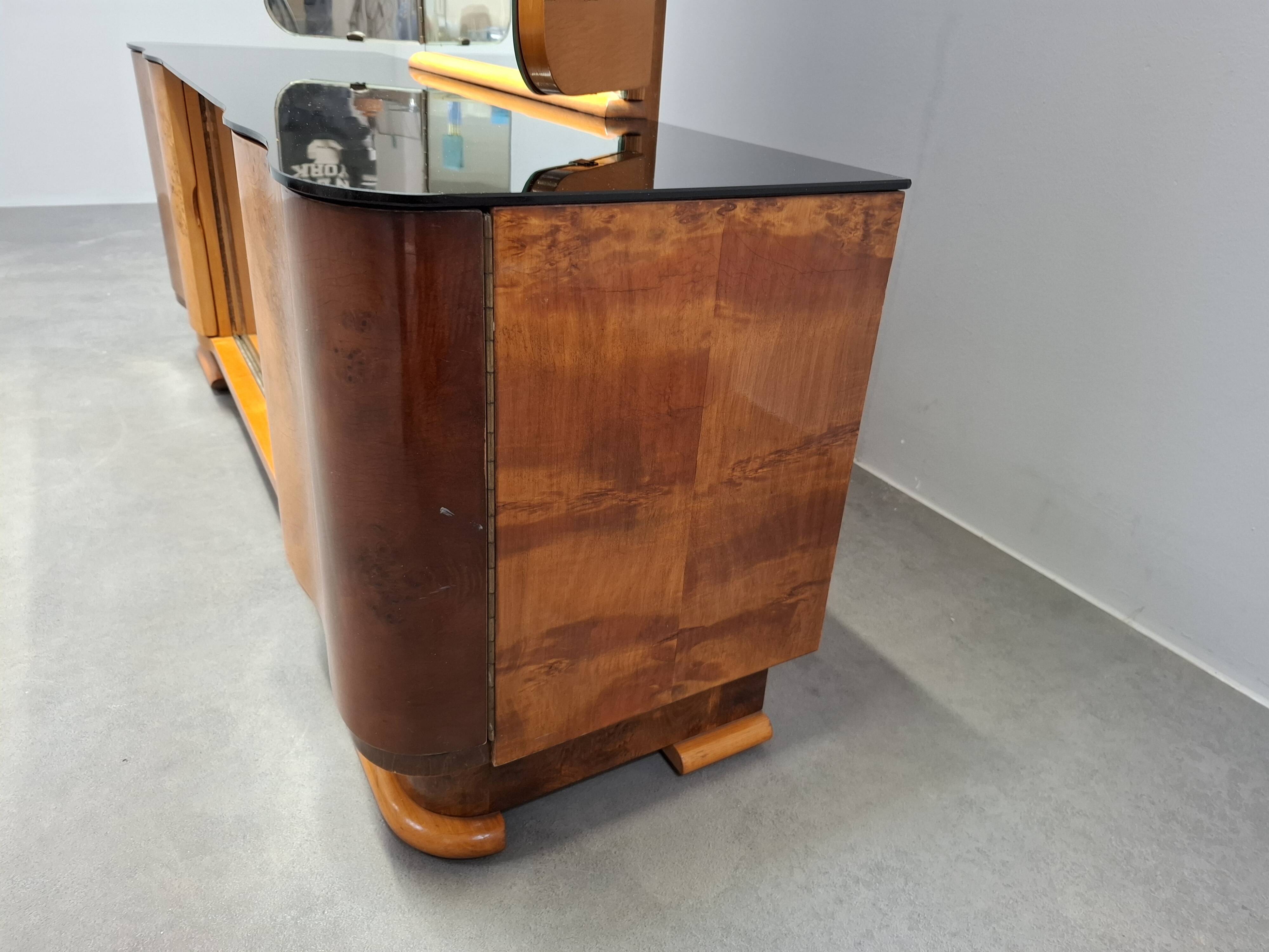 Art Deco Vanity Cabinet Attributed to Jindřich Halabala, Czechoslovakia, 19