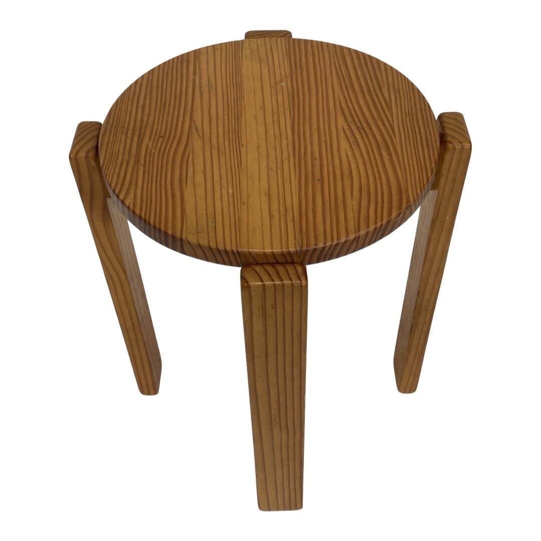 Mid century pinewood stool, minimalistic design  1960s