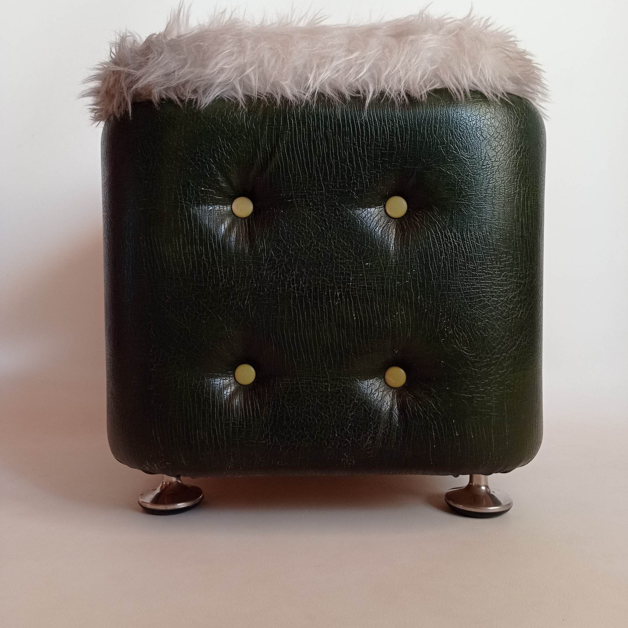 Space pouf with storage from the 70