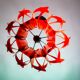 Mid Century Modern 70s red pendant light