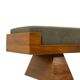 Bench in ash and green mohair velvet. Contemporary.