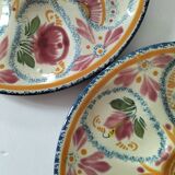 6 oyster plates Henriot Quimper decor 137 hand-painted