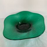 Green glass dish by Max Verboeket