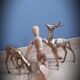 Duo cerf et biche en laiton