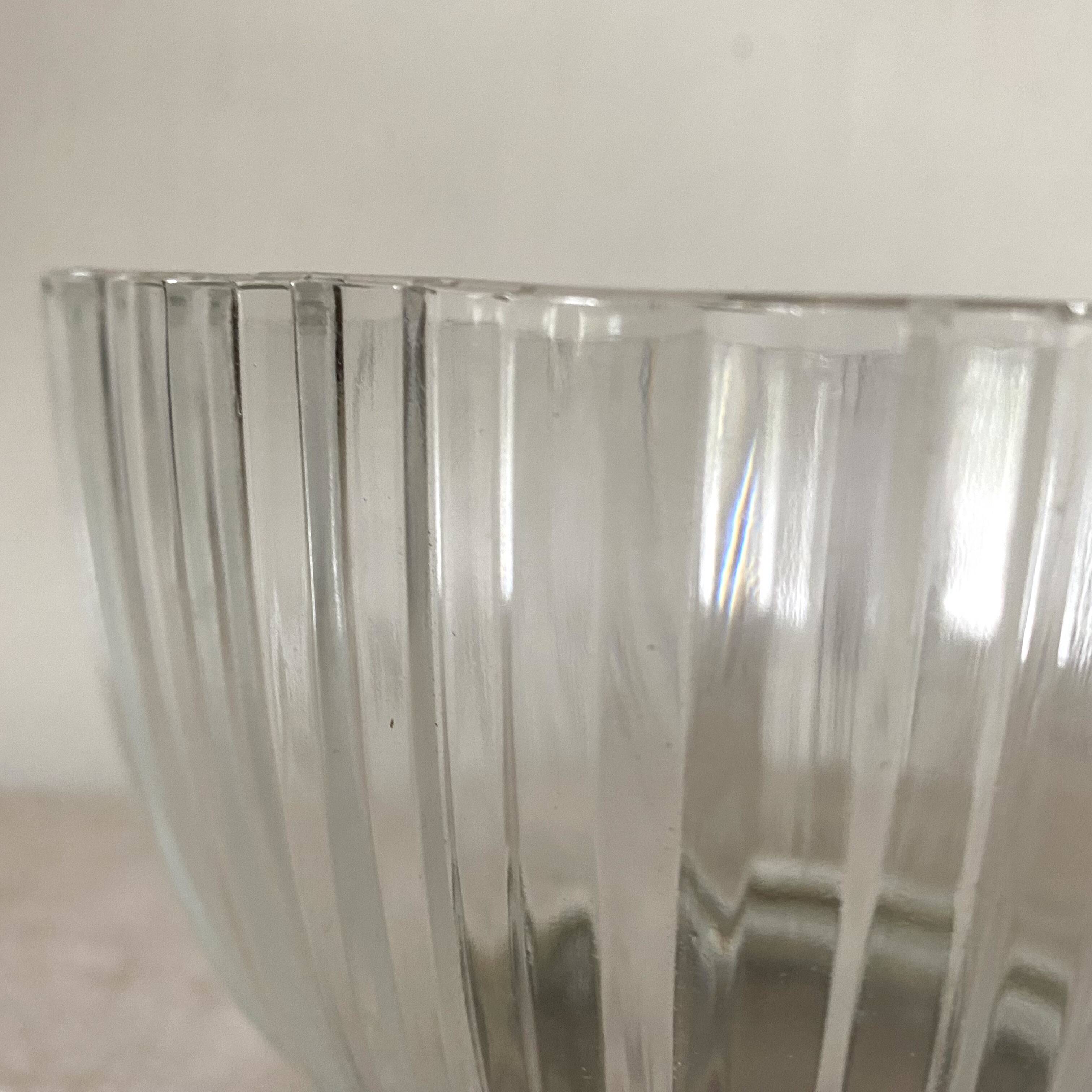Saladier ou Coupe à fruits en verre et métal argenté