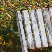 Set of 4 folding garden chairs in slatted wood – 1940 design