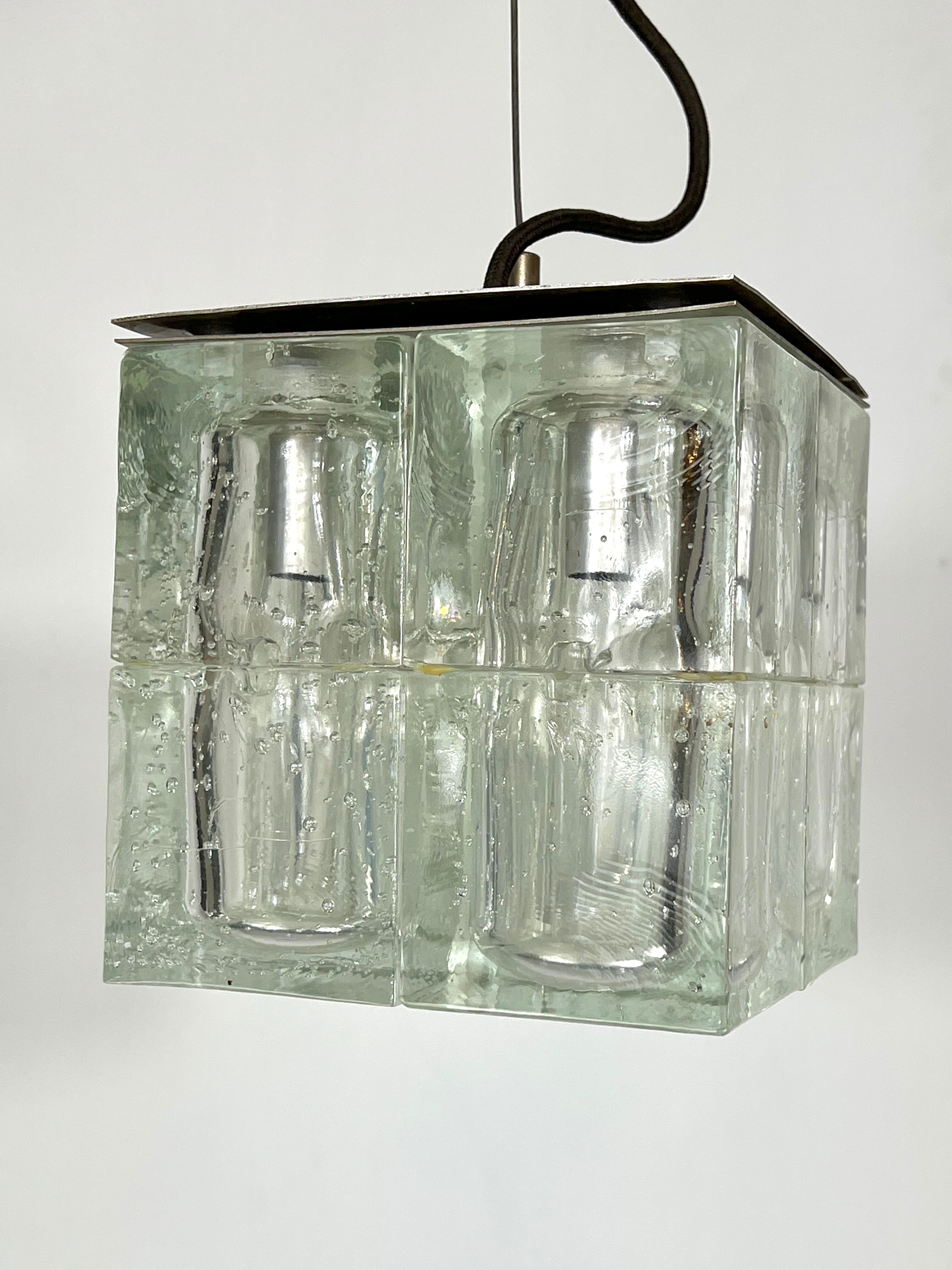 Poliarte, clear Murano glass pendant from 70s
