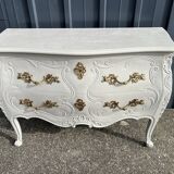Louis Quinze style chest of drawers, lacquered in gray