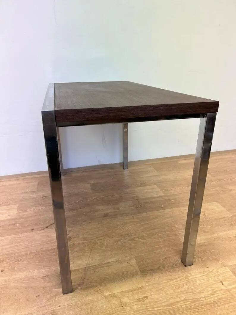 Design Wenge wood and chrome Dining/Office Table by Ladislav Vrátník, 1970s