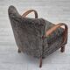 1960s, completely reupholstered Danish art deco armchair, genuine sheepskin "Wellington".