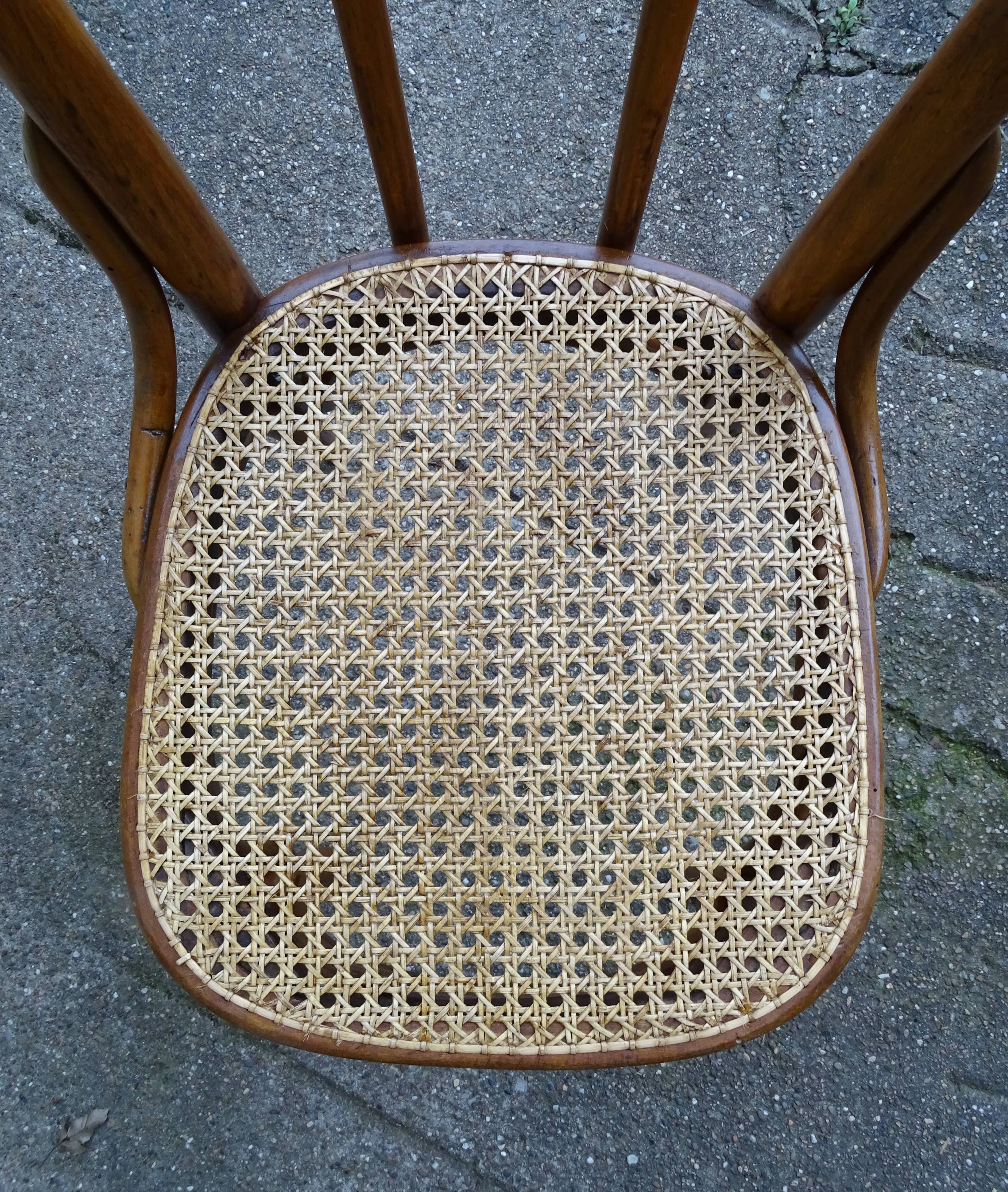 Canned bistro chair Fischel N°113, circa 1925
